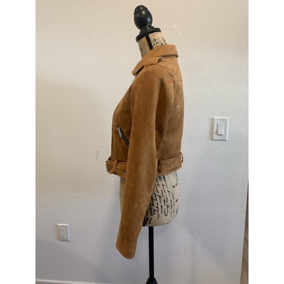 (B-202)  Women forever 21 sude Moto jacket size S Beige color - Picture 3 of 8
